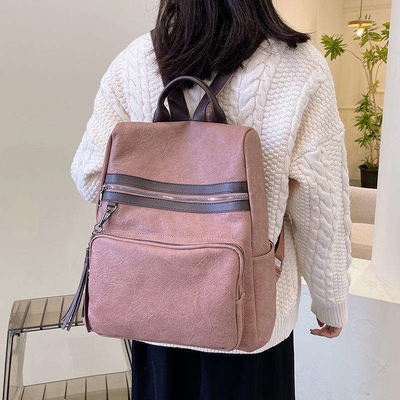 Mochila de computador portátil à prova d'água para meninas Bolsa Bange Custom PU couro
