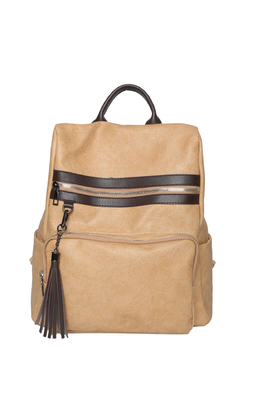 26*33*13cm Mochila de viagem de couro PU multifuncional e elegante