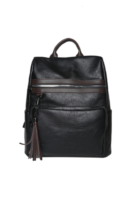 26*33*13cm Mochila de viagem de couro PU multifuncional e elegante