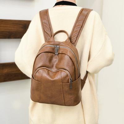 Mochila de Mulheres Casual em Couro PU com fecho de fecho 37*29*6cm