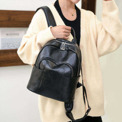 Experimente conforto e durabilidade com mochila mini trapezoide PU de couro unisex