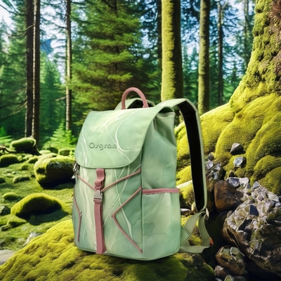 Mochila de viagem de nylon à prova d'água com bolsos frontais duplos e fecho de fecho portátil