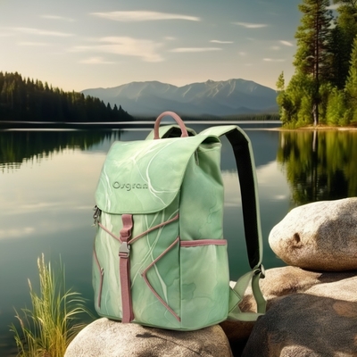 Mochila de viagem de nylon à prova d'água com bolsos frontais duplos e fecho de fecho portátil