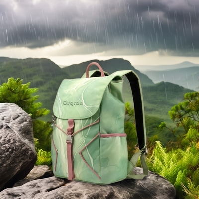 Mochila de viagem de nylon à prova d'água com bolsos frontais duplos e fecho de fecho portátil