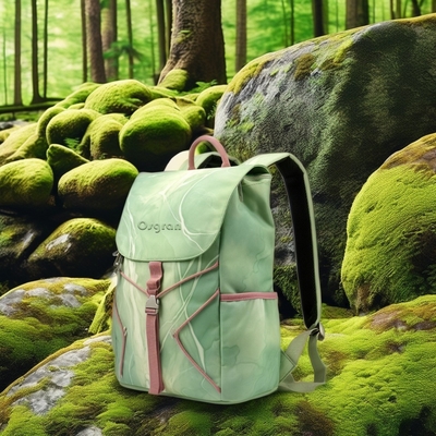 Mochila de viagem de nylon à prova d'água com bolsos frontais duplos e fecho de fecho portátil