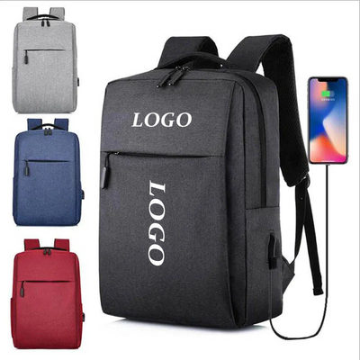LOGO personalizado Mochila portátil para homens Mochila de negócios à prova d'água Oxford mochilas Mochila de estudante escolar com USB