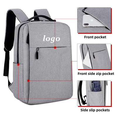 LOGO personalizado Mochila portátil para homens Mochila de negócios à prova d'água Oxford mochilas Mochila de estudante escolar com USB