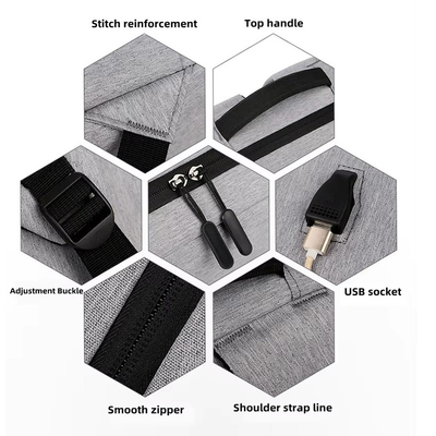 LOGO personalizado Mochila portátil para homens Mochila de negócios à prova d'água Oxford mochilas Mochila de estudante escolar com USB