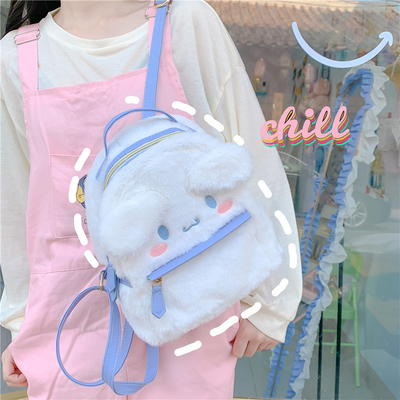 Bolsa De Comércio A Grosso Mochila Mini Cão Carinhosos Peludos Para Meninas Mochila Dupla Para Crianças Regalo Mochilas Escolares Kawaii