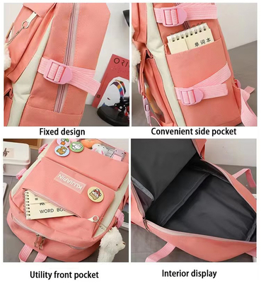 Atacado 4pcs/Set Mochila de escola primária meninas Harajuku Kawaii Mochila de estudante Mochila de adolescente Mochila de grande capacidade Mochila de estudante Mochila de escola meninas