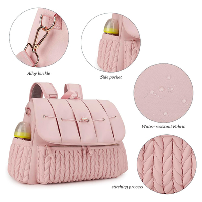 Bolso de fraldas para bebês Bolso de fraldas pequeno Mochila de viagem elegante Mochila de dia de mini-maternidade Saco de mamãe para mulheres Saco de toque