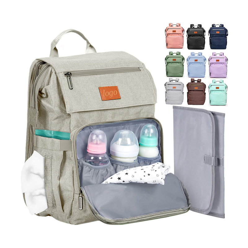 Bolsa de fraldas personalizada para bebê com almofada de mudança Bolsas de viagem grandes para bebê recém-nascido
